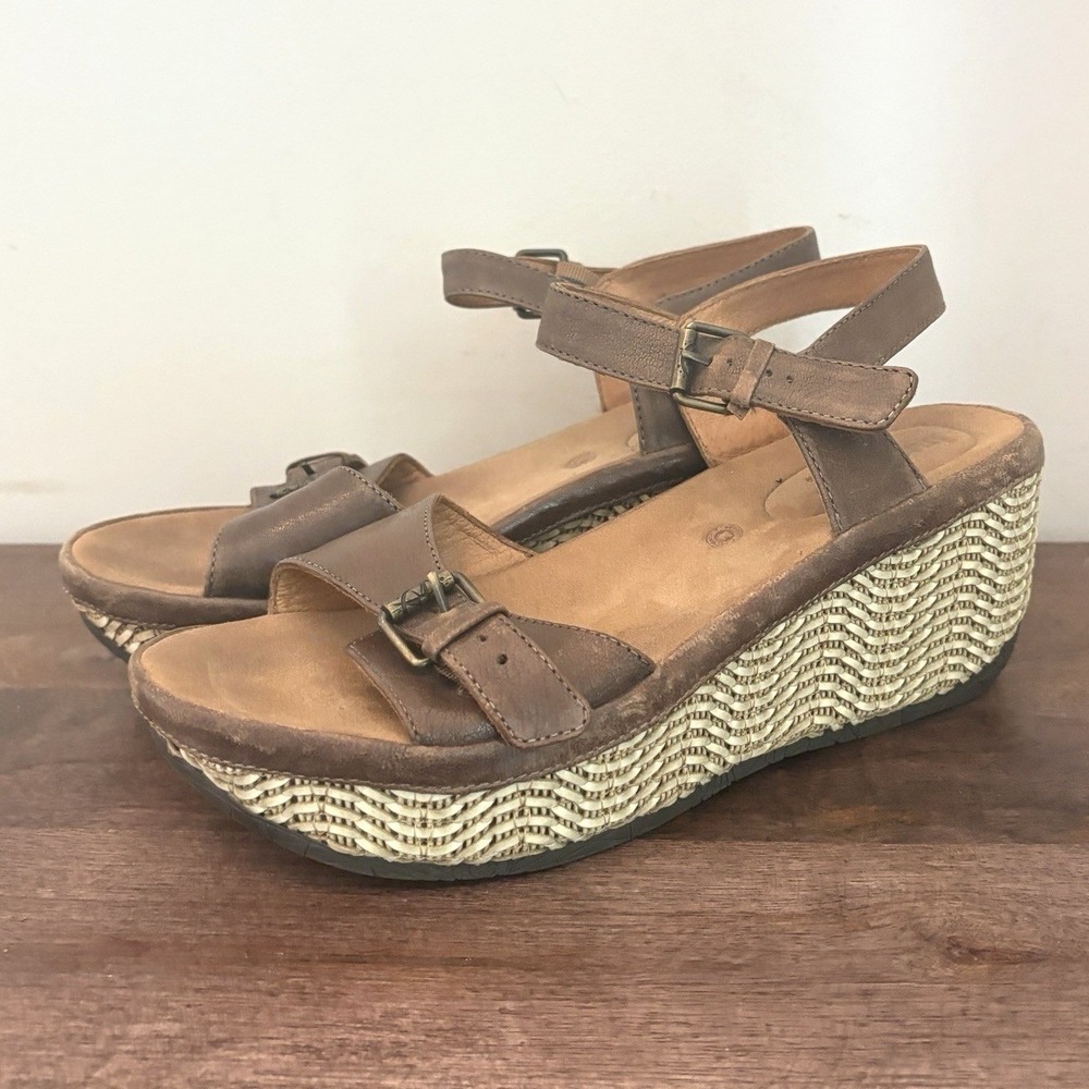 Bussola Sandals Women's 10 EU 41 Strappy Wedge Slingback Leather Trinidad Teagan